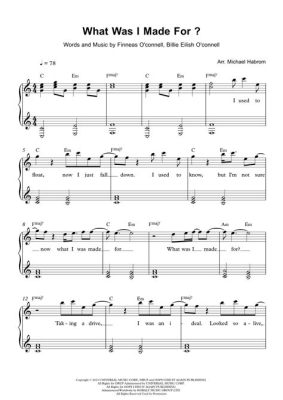 what was i made for sheet music When did you last feel inspired to compose a melody?